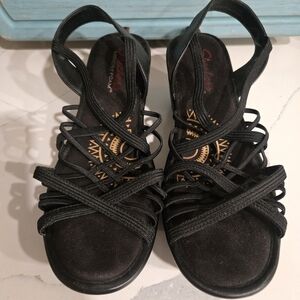 Skechers Black Multi-Strap Slingback Sandals 8.5 Beachcore Summercore